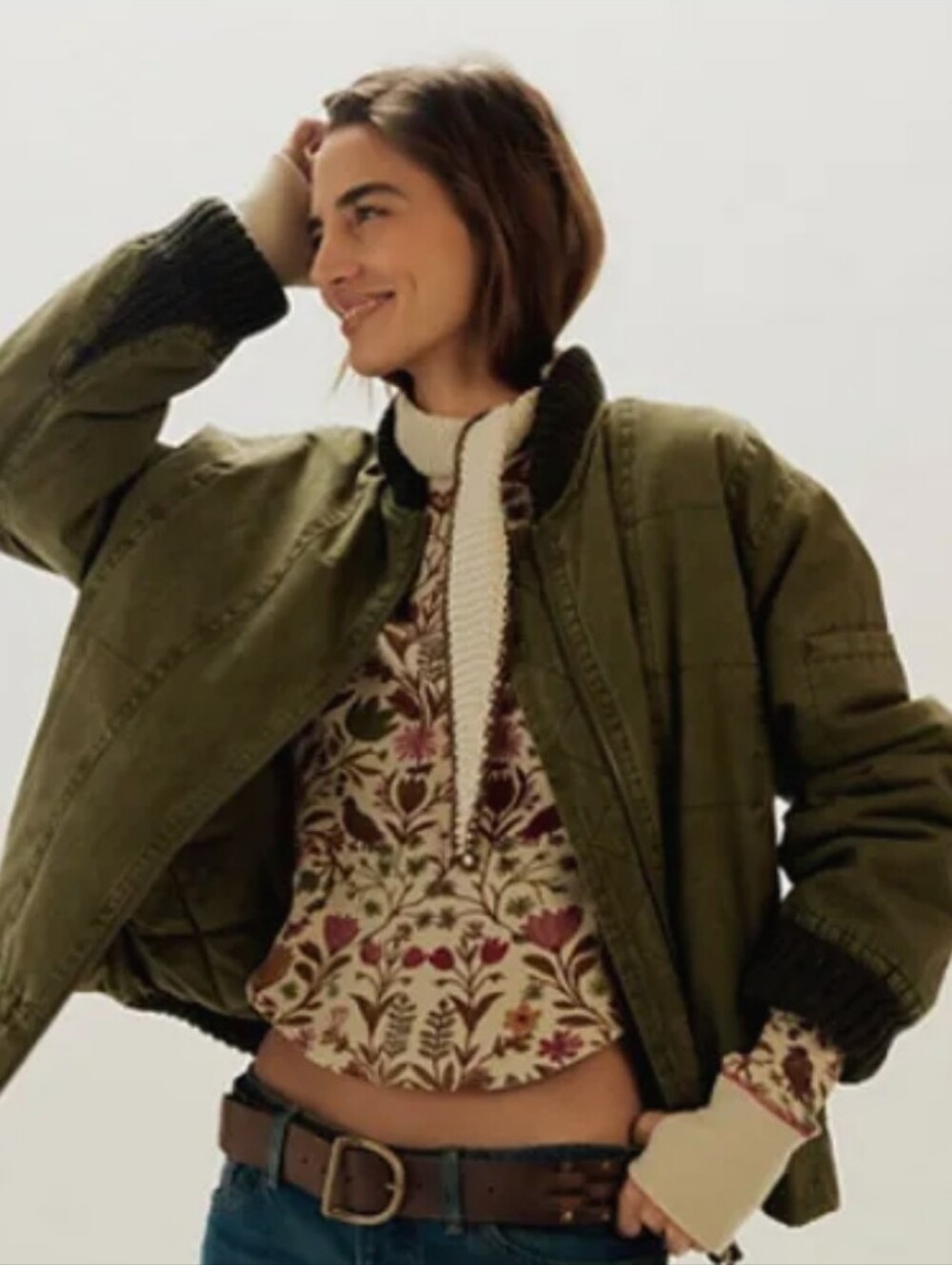 Free People We The Free "Toileidays" Long Sleeve Thermal Shirt NWOT - Picture 3 of 9